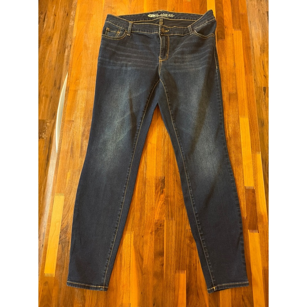 Old Navy The Rockstar Low Rise Skinny Jeans Medium Wash Denim Womens 16 Plus Reg